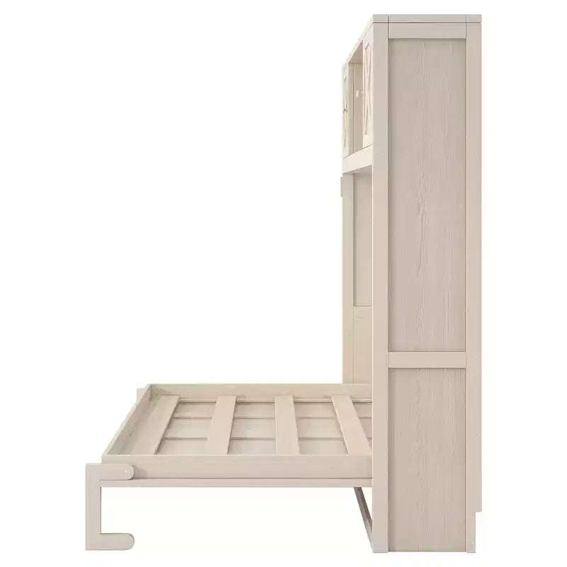 Lit escamotable pleine grandeur Whisen avec armoires de rangement