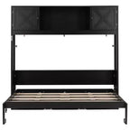 Lit escamotable pleine grandeur Whisen avec armoires de rangement