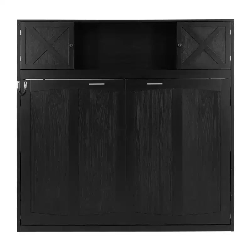 Lit escamotable pleine grandeur Whisen avec armoires de rangement