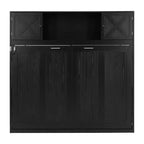 Lit escamotable pleine grandeur Whisen avec armoires de rangement