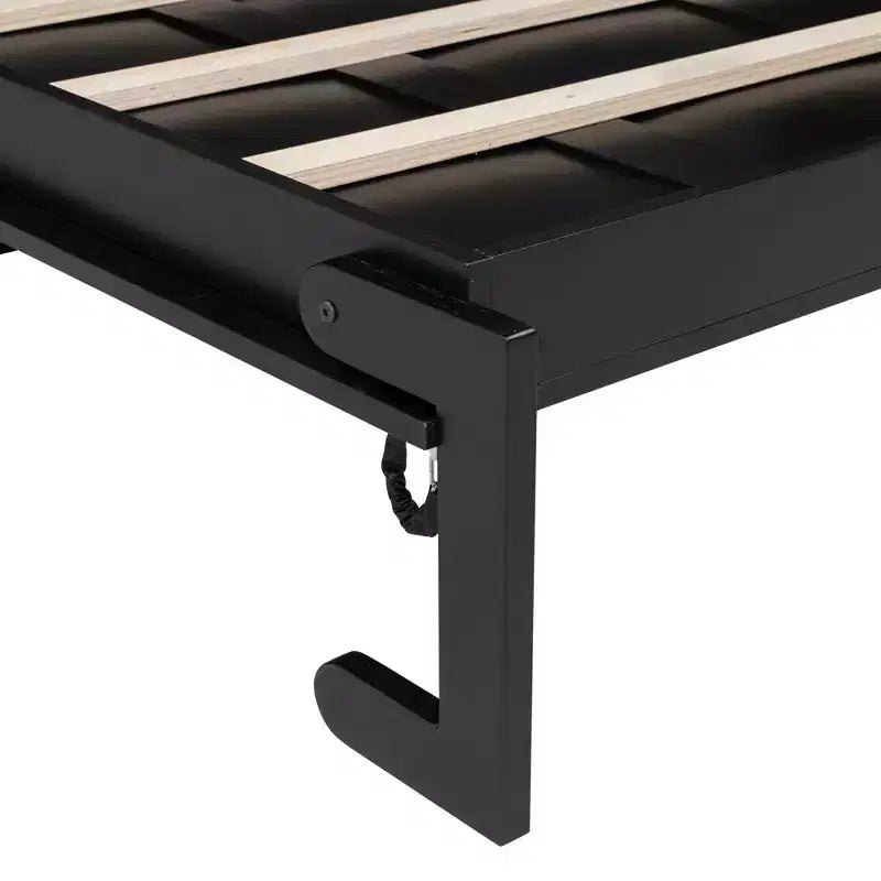Lit escamotable pleine grandeur Whisen avec armoires de rangement