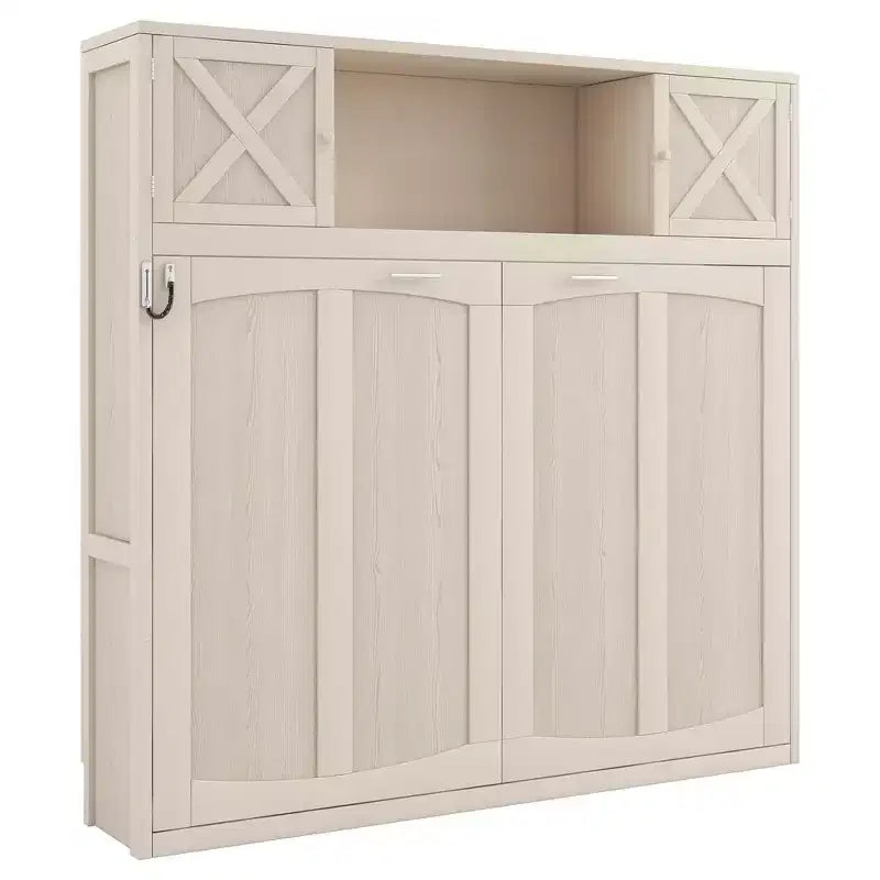 Lit escamotable pleine grandeur Whisen avec armoires de rangement