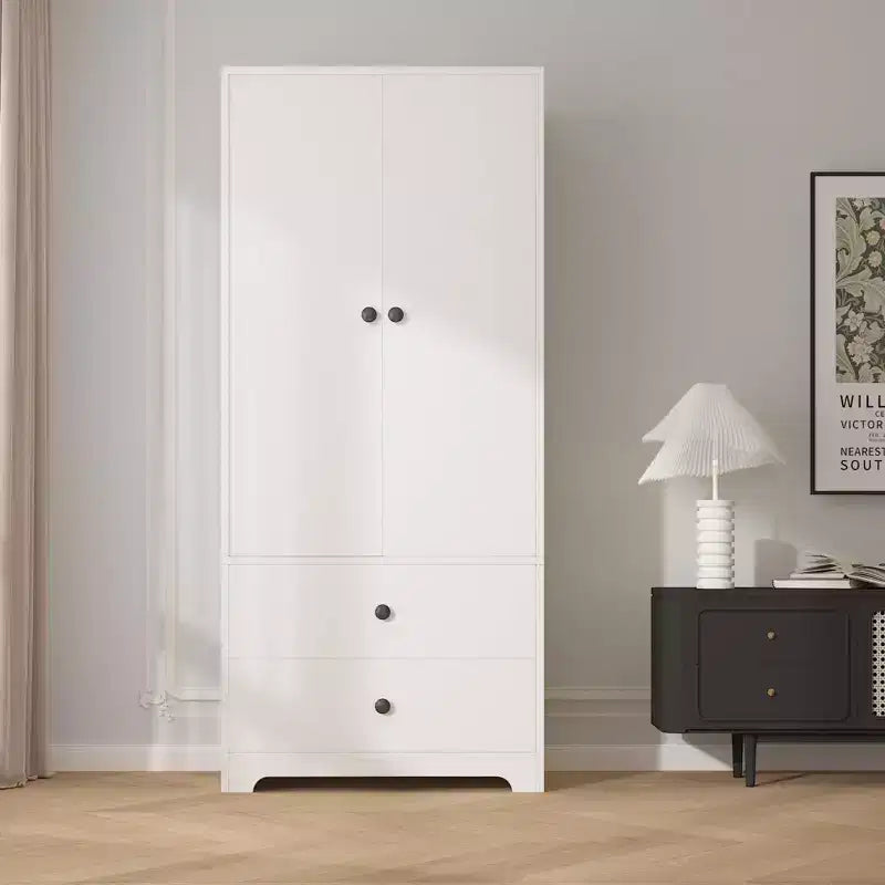 COZONY Armoire de rangement à 2 portes, buffet/bahut en MDF à panneau plat pour chambre, salle à manger et maison