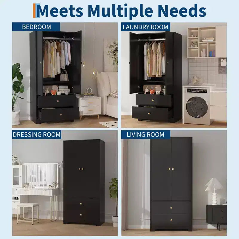 COZONY Armoire de rangement à 2 portes, buffet/bahut en MDF à panneau plat pour chambre, salle à manger et maison