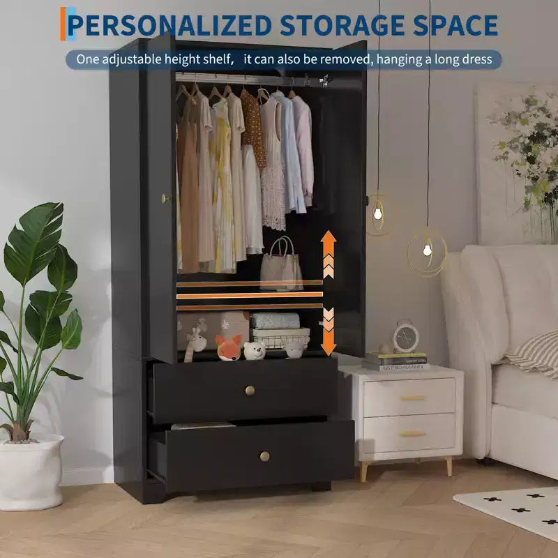 COZONY Armoire de rangement à 2 portes, buffet/bahut en MDF à panneau plat pour chambre, salle à manger et maison