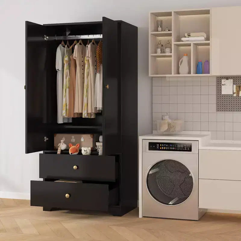 COZONY Armoire de rangement à 2 portes, buffet/bahut en MDF à panneau plat pour chambre, salle à manger et maison
