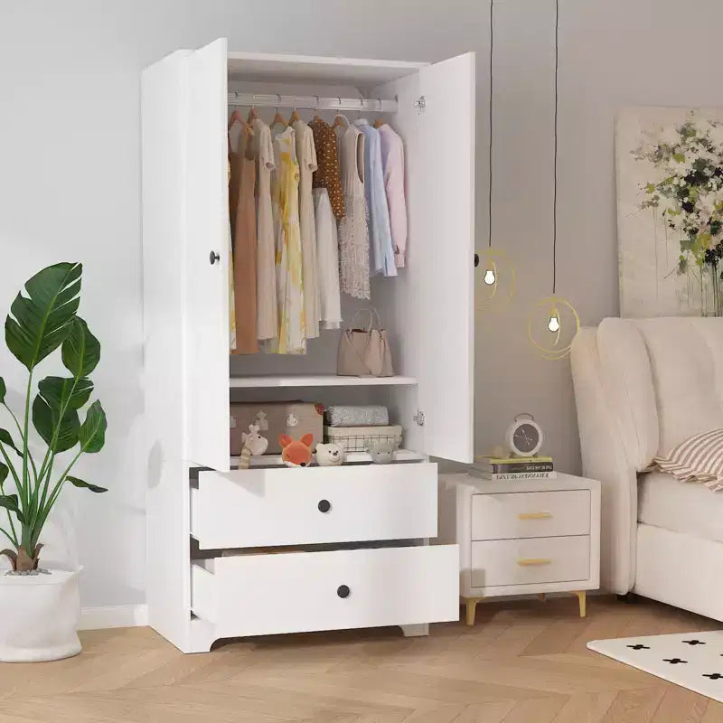 COZONY Armoire de rangement à 2 portes, buffet/bahut en MDF à panneau plat pour chambre, salle à manger et maison