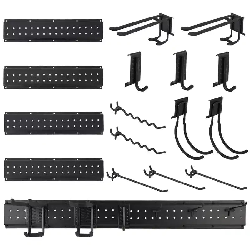 Tool Organizer, Garage Organizer  66 16 Pcs Heavy-Duty Wall Mount Garden Tool Storage with 12 Adjustable Hooks