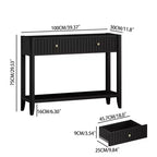 Table console Table d'entrée Table d'appoint de canapé Table d'appoint de rangement avec tiroirs et étagère, Noir - ModernLuxe