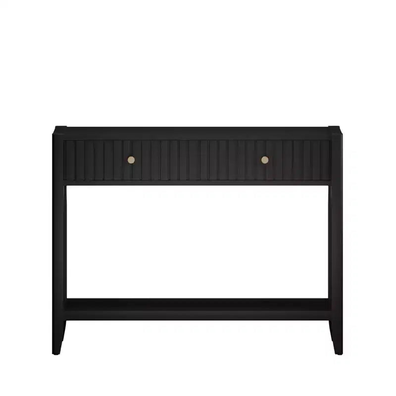 Table console Table d'entrée Table d'appoint de canapé Table d'appoint de rangement avec tiroirs et étagère, Noir - ModernLuxe