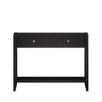 Table console Table d'entrée Table d'appoint de canapé Table d'appoint de rangement avec tiroirs et étagère, Noir - ModernLuxe