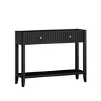Table console Table d'entrée Table d'appoint de canapé Table d'appoint de rangement avec tiroirs et étagère, Noir - ModernLuxe