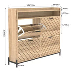 Meuble à chaussures de ferme avec 4 portes basculantes, Organisateur de chaussures étroit pour entrée, couloir, salon