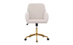TUYOHW Chaise de bureau ergonomique de luxe, chaise de bureau à domicile en velours avec base en métal plaqué or, chaise pivotante réglable