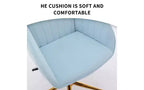 TUYOHW Chaise de bureau ergonomique de luxe, chaise de bureau à domicile en velours avec base en métal plaqué or, chaise pivotante réglable