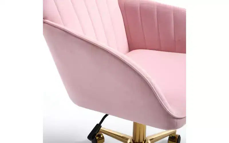 TUYOHW Chaise de bureau ergonomique de luxe, chaise de bureau à domicile en velours avec base en métal plaqué or, chaise pivotante réglable
