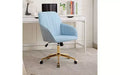 TUYOHW Chaise de bureau ergonomique de luxe, chaise de bureau à domicile en velours avec base en métal plaqué or, chaise pivotante réglable
