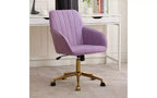 TUYOHW Chaise de bureau ergonomique de luxe, chaise de bureau à domicile en velours avec base en métal plaqué or, chaise pivotante réglable