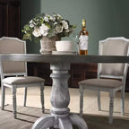 Table à manger ronde sur pied en bois Iris Farmhouse 47 GDFStudio