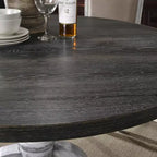 Table à manger ronde sur pied en bois Iris Farmhouse 47 GDFStudio
