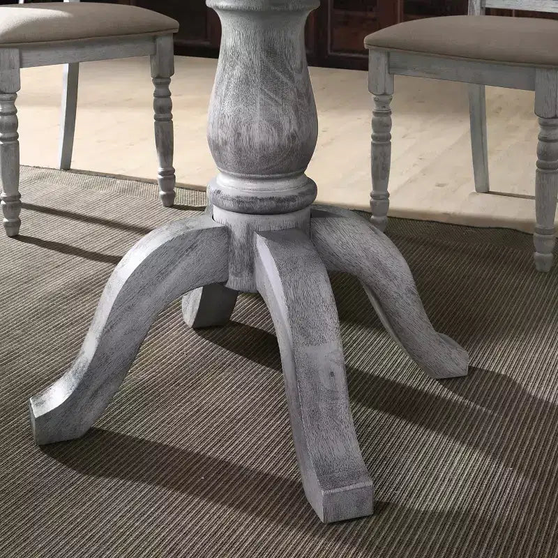 Table à manger ronde sur pied en bois Iris Farmhouse 47 GDFStudio