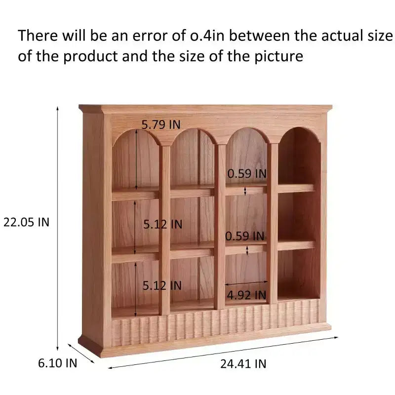 Meuble de Rangement Vintage en Merisier Massif, Étagères de Comptoir de Cuisine avec Casiers Arches pour Épices ou Tasses à Thé - Panipeachy
