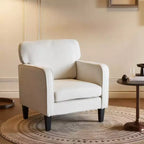 Okak Modern Reading Chair with Armrest and Backrest, Comfy Chair with Wooden Frame, Living Room Chair for Waiting Room, Reception Room