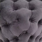 Ottoman en velours Okak avec surpiqûres losanges capitonnées, banc d'entrée carré au toucher lisse, pouf repose-pieds pour salon