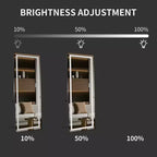 TUYOHW Grand miroir pleine longueur moderne avec LED réglables Miroir mural Miroirs sur pied avec support Miroir corporel pour salon, Noir