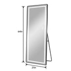 TUYOHW Grand miroir pleine longueur moderne avec LED réglables Miroir mural Miroirs sur pied avec support Miroir corporel pour salon, Noir