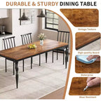 Table de salle à manger rectangulaire pour 6 personnes, 78,8 pouces, style rustique et campagnard, longue table de cuisine en bois, table de dînette et de dîner pour fêtes, grande famille