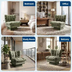 Fauteuil pivotant à 360° - Fauteuil de lecture moderne avec coussin épais et tissu chenille douillet | Fauteuil rembourré pour salon, chambre à coucher