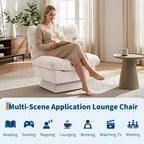 Fauteuil pivotant à 360° - Fauteuil de lecture moderne avec coussin épais et tissu chenille douillet | Fauteuil rembourré pour salon, chambre à coucher
