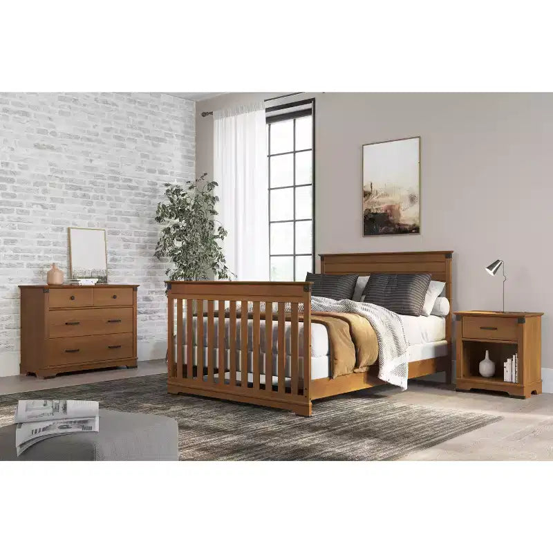 Table de chevet Child Craft Redmond 1 tiroir pour chambre de bébé ou chambre à coucher, Grand tiroir de rangement, En pin robuste, Finition non toxique et sans danger pour les bébés