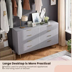 Commode à 8 tiroirs pour chambre à coucher, 140 cm de large, en bois moderne, design anti-basculement, organisateur de rangement robuste pour salon, entrée, chambre d'enfants