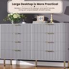 Commode à 8 tiroirs pour chambre à coucher, 140 cm de large, en bois moderne, design anti-basculement, organisateur de rangement robuste pour salon, entrée, chambre d'enfants