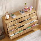Commode à 8 tiroirs pour chambre à coucher, 140 cm de large, en bois moderne, design anti-basculement, organisateur de rangement robuste pour salon, entrée, chambre d'enfants