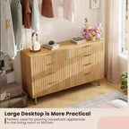 Commode à 8 tiroirs pour chambre à coucher, 140 cm de large, en bois moderne, design anti-basculement, organisateur de rangement robuste pour salon, entrée, chambre d'enfants
