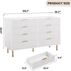 Commode à 8 tiroirs pour chambre à coucher, 140 cm de large, en bois moderne, design anti-basculement, organisateur de rangement robuste pour salon, entrée, chambre d'enfants