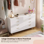 Commode à 8 tiroirs pour chambre à coucher, 140 cm de large, en bois moderne, design anti-basculement, organisateur de rangement robuste pour salon, entrée, chambre d'enfants