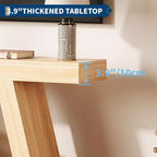 Console avec étagère ouverte, table de canapé en bois à 2 niveaux pour entrée, couloir et salon - Meuble d'entrée au design trapézoïdal