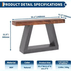 Console avec étagère ouverte, table de canapé en bois à 2 niveaux pour entrée, couloir et salon - Meuble d'entrée au design trapézoïdal