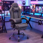 Chaise de jeu Costway avec appui-tête, support lombaire, accoudoirs liés, dossier inclinable