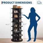 Tour à Chaussures, Organiseur de Chaussures Rotatif sur Pied, Présentoir à Chaussures Vertical Rotatif, Rangement à Chaussures Carrousel Rond, Organisation de Placard à Chaussures