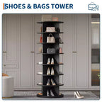 Tour à Chaussures, Organiseur de Chaussures Rotatif sur Pied, Présentoir à Chaussures Vertical Rotatif, Rangement à Chaussures Carrousel Rond, Organisation de Placard à Chaussures