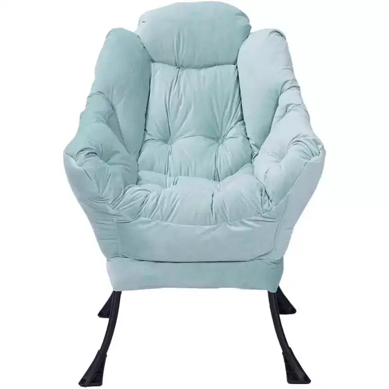 Fauteuil de relaxation COZONY avec pouf, chaise d'appoint moderne avec repose-pieds et poche latérale pour salon, chambre, dortoir, bureau