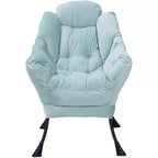 Fauteuil de relaxation COZONY avec pouf, chaise d'appoint moderne avec repose-pieds et poche latérale pour salon, chambre, dortoir, bureau