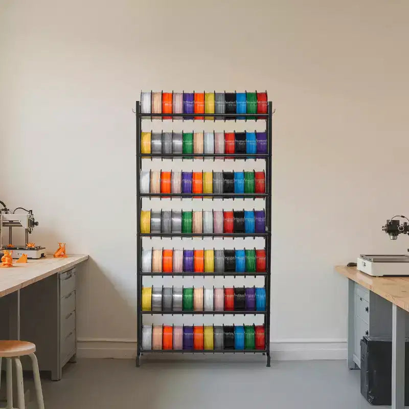 Étagère de rangement pour filaments d'imprimante 3D VEVOR, étagères de rangement robustes à 7 niveaux pour filaments d'impression 3D, supports de bobines de filaments (étagère seule), noir