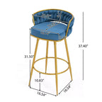 TUYOHW Lot de 2 tabourets de bar pivotants de 80 cm, tabourets de bar de luxe avec base en métal doré et dossier tressé à la main, capacité de 130 kg