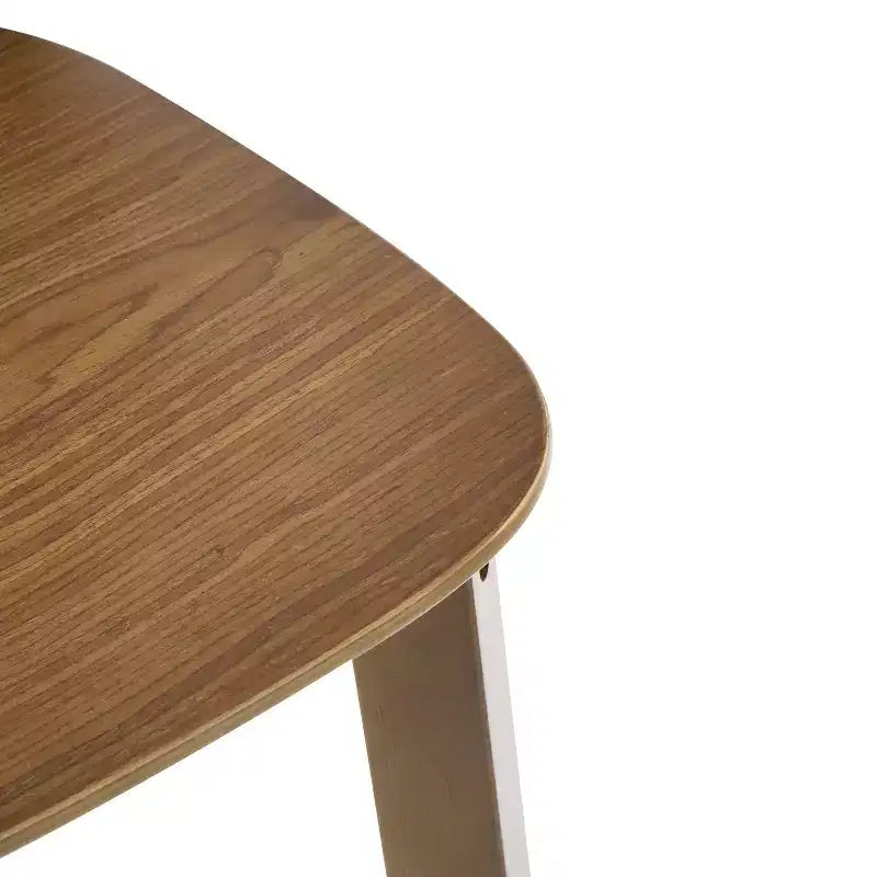 Lot de 2 tabourets de bar en bois, tabourets de comptoir, cadre en bois d'hévéa avec dossier ergonomique incurvé pour îlot de cuisine, bar à domicile, noyer - ModernLuxe
